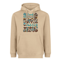 Mushroom all i need is a little bit of coffee and o whole lot of jesus Heavyweight Hoodie - JahusDesignShop