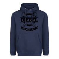 Navy diesel mechanic Heavyweight Hoodie - linhVisuals
