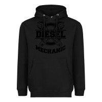 Black diesel mechanic Heavyweight Hoodie - linhVisuals