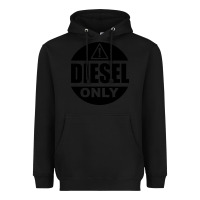 Black Diesel Only Heavyweight Hoodie - linhVisuals