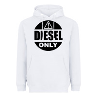 White Diesel Only Heavyweight Hoodie - linhVisuals