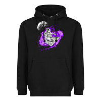 Black techno astronaut electronic music rave festival raver t shirt Heavyweight Hoodie - linhVisuals