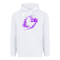 White techno astronaut electronic music rave festival raver t shirt Heavyweight Hoodie - linhVisuals