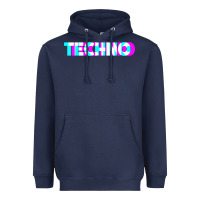 Navy techno music t shirt Heavyweight Hoodie - linhVisuals