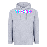 Heather Grey techno music t shirt Heavyweight Hoodie - linhVisuals