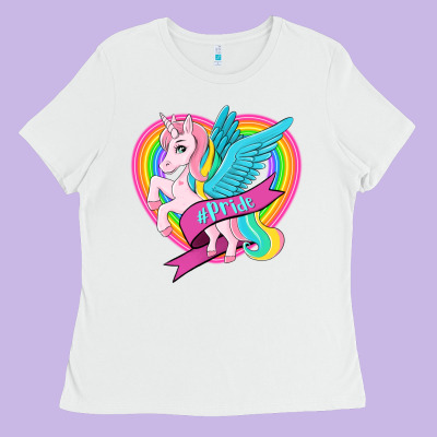 Pride Lgbtq Unicorn Ladies Tee Designed By Oliviacreatesart