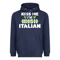 Navy kiss me im italian t  shirt kiss me i'm irish italian patriotic st pat Heavyweight Hoodie - linhVisuals