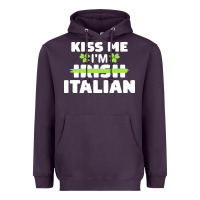 Plum kiss me im italian t  shirt kiss me i'm irish italian patriotic st pat Heavyweight Hoodie - linhVisuals