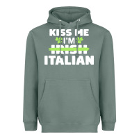 Sage kiss me im italian t  shirt kiss me i'm irish italian patriotic st pat Heavyweight Hoodie - linhVisuals
