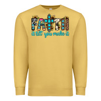 Antique Gold faith it till you make it Premium Sweatshirt - JahusDesignShop