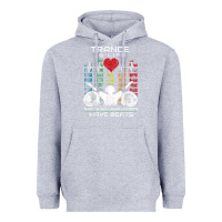 Heather Grey trance music retro vintage dj gift t shirt Heavyweight Hoodie - linhVisuals
