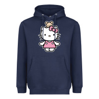 Navy kitty Heavyweight Hoodie - linhVisuals
