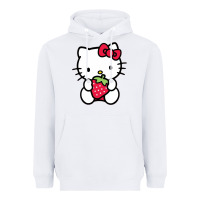 White kitty Heavyweight Hoodie - linhVisuals