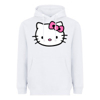 White kitty Heavyweight Hoodie - linhVisuals