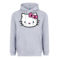 Heather Grey kitty Heavyweight Hoodie - linhVisuals
