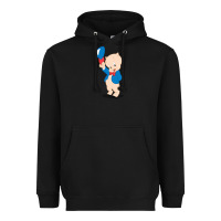 Black porky pig Heavyweight Hoodie - linhVisuals
