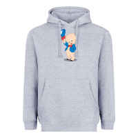 Heather Grey porky pig Heavyweight Hoodie - linhVisuals