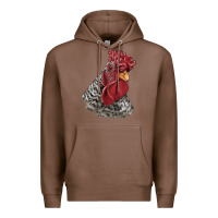 Chestnut dominique rooster head Premium Hoodie - LillyAllenDesigns