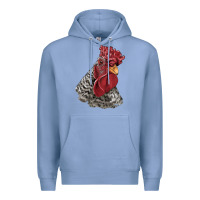 Colony Blue dominique rooster head Premium Hoodie - LillyAllenDesigns