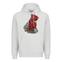 Dove Grey dominique rooster head Premium Hoodie - LillyAllenDesigns