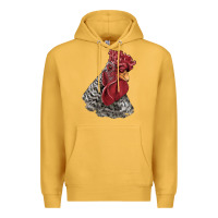 Mustard dominique rooster head Premium Hoodie - LillyAllenDesigns