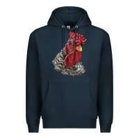 Navy dominique rooster head Premium Hoodie - LillyAllenDesigns