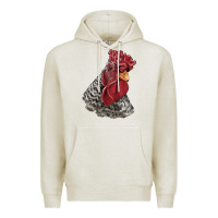 Oatmeal Heather dominique rooster head Premium Hoodie - LillyAllenDesigns