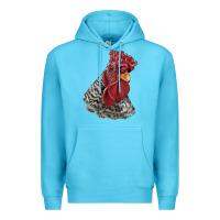 Ocean Blue dominique rooster head Premium Hoodie - LillyAllenDesigns