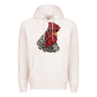 Pale Pink dominique rooster head Premium Hoodie - LillyAllenDesigns