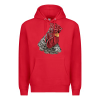 Red dominique rooster head Premium Hoodie - LillyAllenDesigns