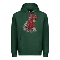 Sports Green dominique rooster head Premium Hoodie - LillyAllenDesigns
