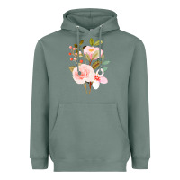 Sage Bouquet Floral Heavyweight Hoodie - linhVisuals