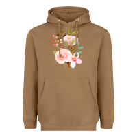 Toasted Coconut Bouquet Floral Heavyweight Hoodie - linhVisuals