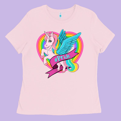 Pride Lgbtq Unicorn Ladies Tee Designed By Oliviacreatesart
