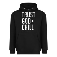 Black trust god and chill tee vintage pullover hoodie Heavyweight Hoodie - linhVisuals