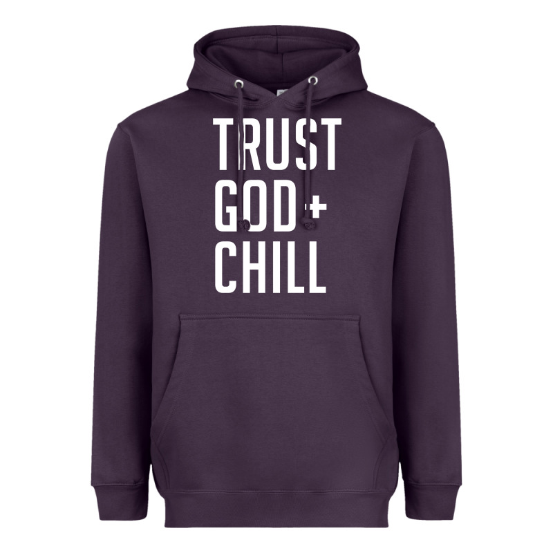 Trust God And Chill Tee Vintage Pullover Hoodie Heavyweight Hoodie by linhVisuals | Teevron