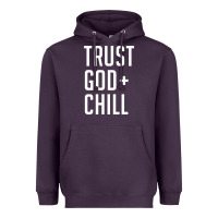 Plum trust god and chill tee vintage pullover hoodie Heavyweight Hoodie - linhVisuals