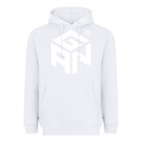 White Gancube Heavyweight Hoodie - linhVisuals