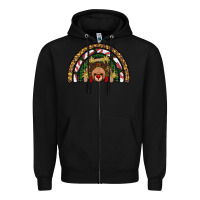Black reindeer rainbow christmas Zipper Hoodie - AdoDesignShop