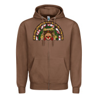 Chestnut reindeer rainbow christmas Zipper Hoodie - AdoDesignShop