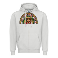 Dove Grey reindeer rainbow christmas Zipper Hoodie - AdoDesignShop