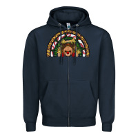 Navy reindeer rainbow christmas Zipper Hoodie - AdoDesignShop
