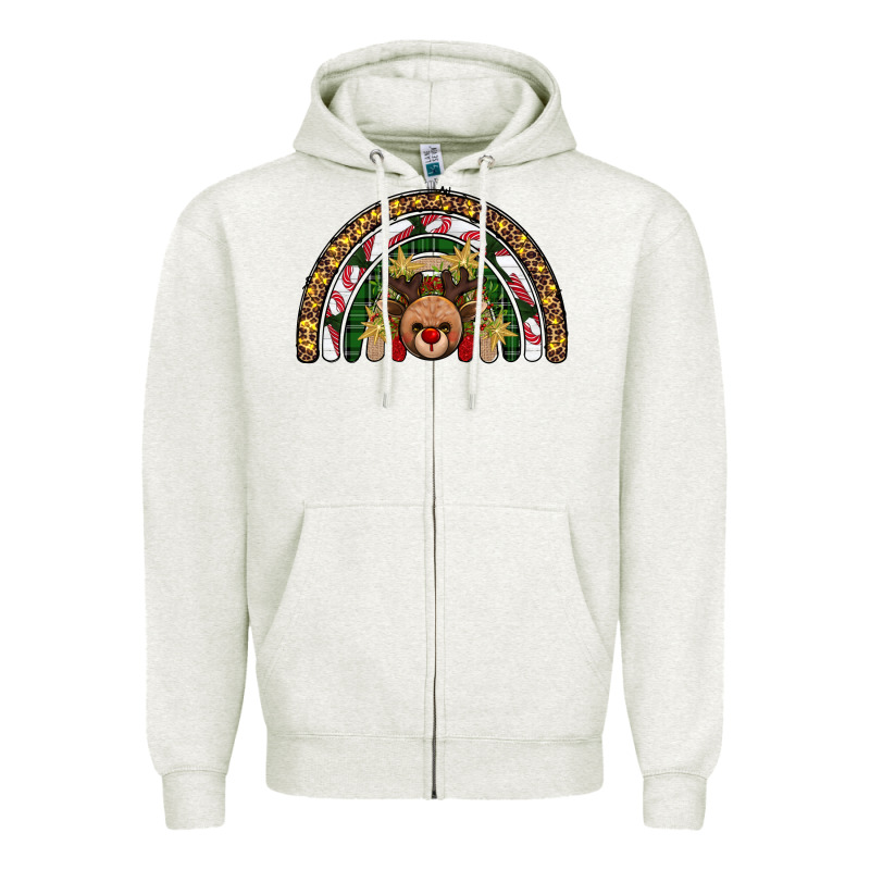 Reindeer Rainbow Christmas Zipper Hoodie by AdoDesignShop | Teevron