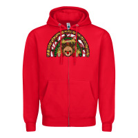 Red reindeer rainbow christmas Zipper Hoodie - AdoDesignShop