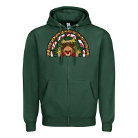 Sports Green reindeer rainbow christmas Zipper Hoodie - AdoDesignShop