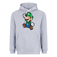 Heather Grey paper luigi Heavyweight Hoodie - linhVisuals