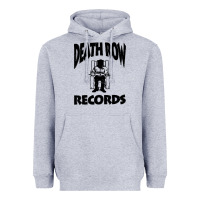 Heather Grey death row record Heavyweight Hoodie - linhVisuals