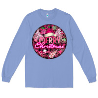 Colony Blue pink merry christmas Long Sleeve Tee - FaDigitalArtStudio