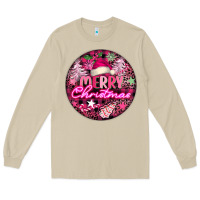 Mushroom pink merry christmas Long Sleeve Tee - FaDigitalArtStudio