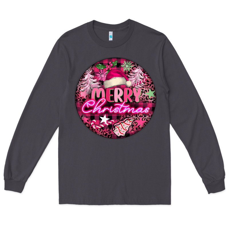 Pink Merry Christmas Long Sleeve Tee by FaDigitalArtStudio | Teevron